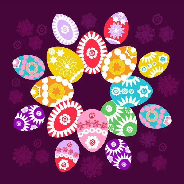 Huevos de Pascua coloreados — Vector de stock