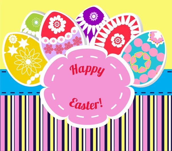 Ilustración de huevos de Pascua de colores — Vector de stock