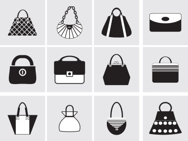 moda çanta Icons set