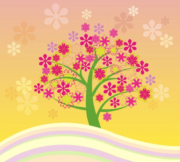 Blühender Baum — Stockvektor