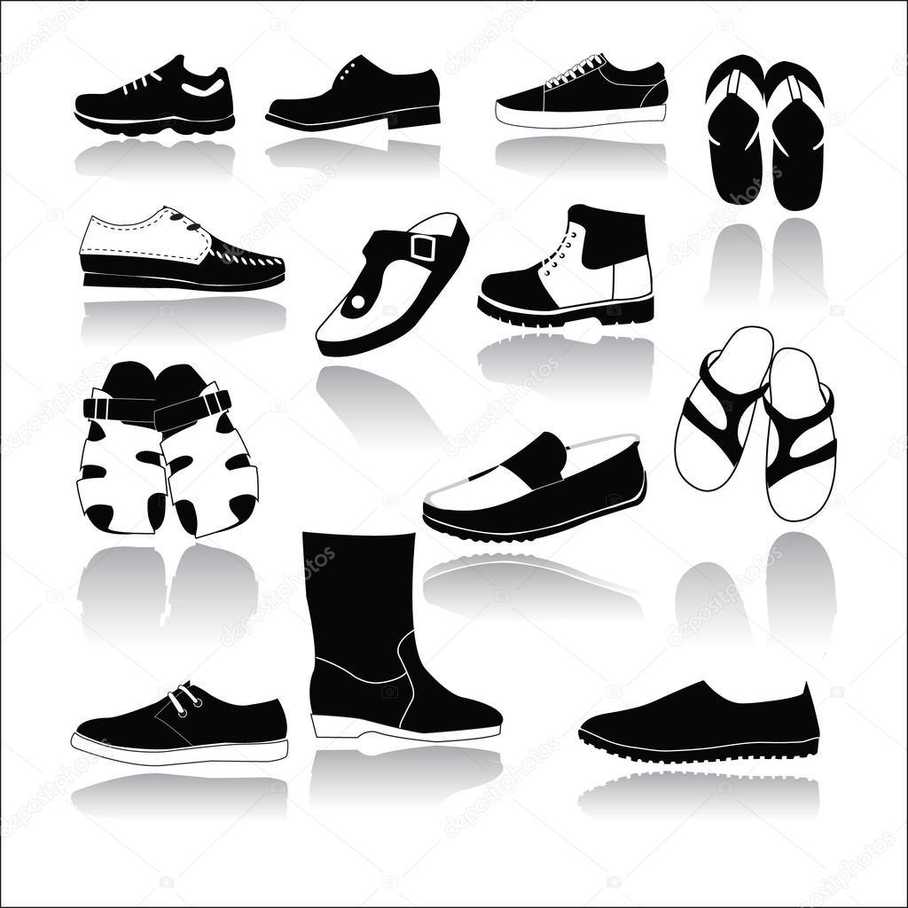 Set of icons of men's shoes 