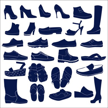 siluet vektör Icon set