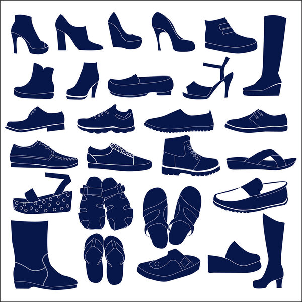 Silhouette vector icon set