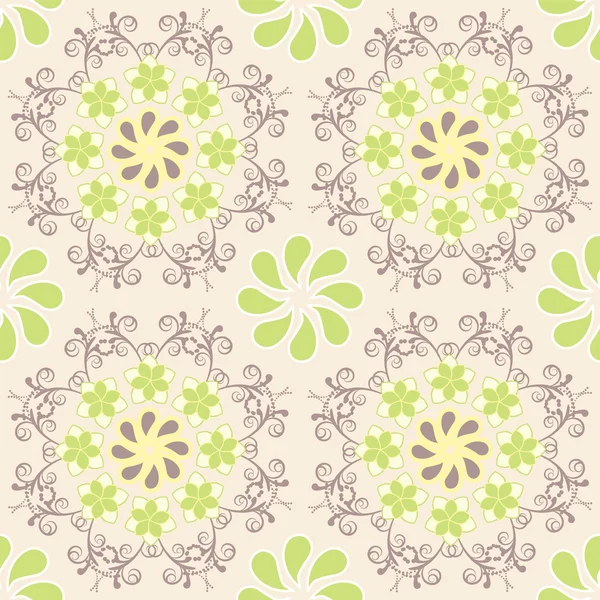 Floral pattern on beige background — Stock Vector