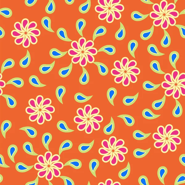 Nahtloser Hintergrund florales Muster mit Paisley — Stockvektor