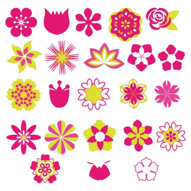 çiçek vector Icon set-illüstrasyon semboller