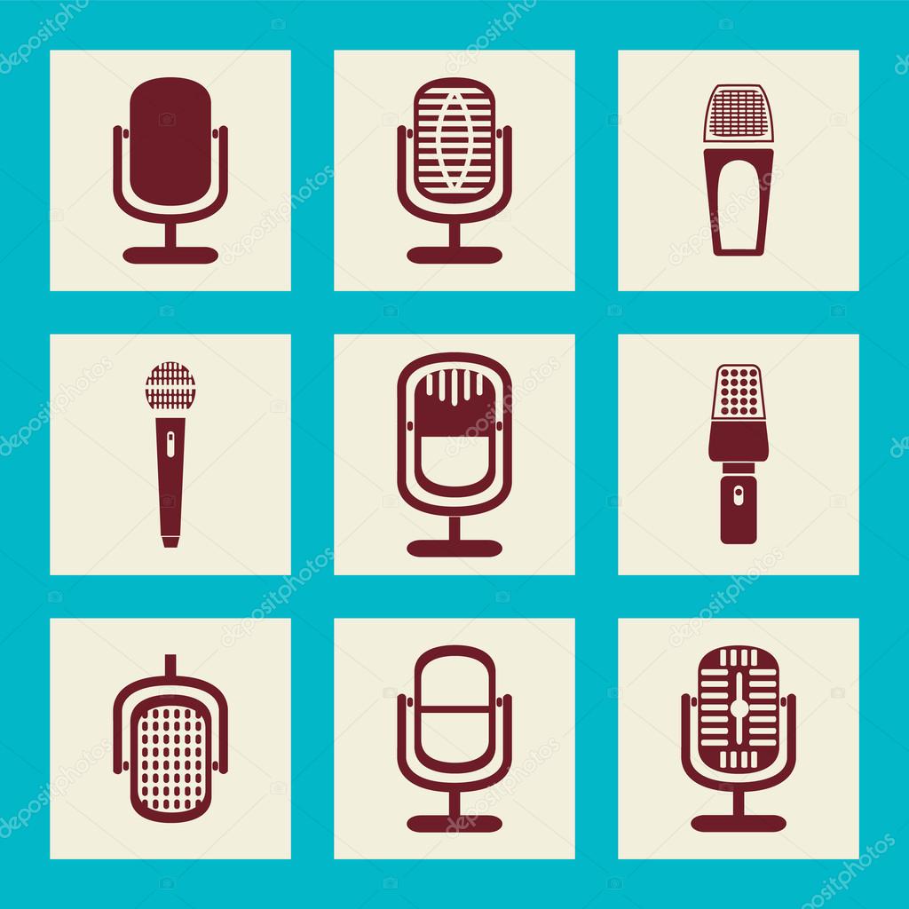  collection of Microphone icons - Illustration