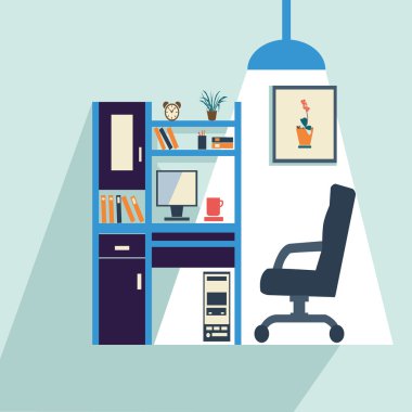 Flat Düz stil Icons Set iç bilgisayar 