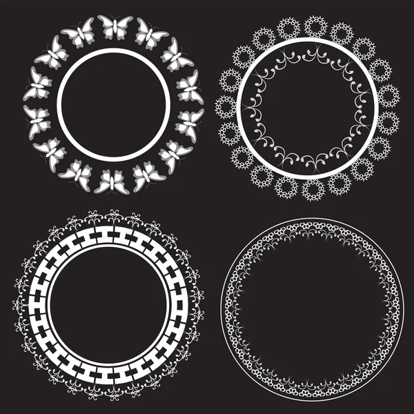 Vintage round frames - Illustration — Stock Vector