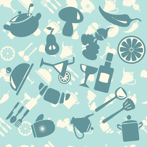 Fundo vetor Food Icon Pattern - Ilustração — Vetor de Stock