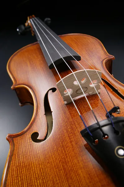 Violino com fundo preto — Fotografia de Stock