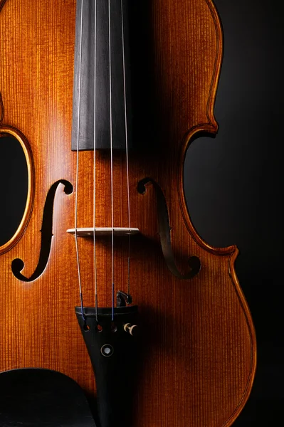 Violín con fondo negro — Foto de Stock