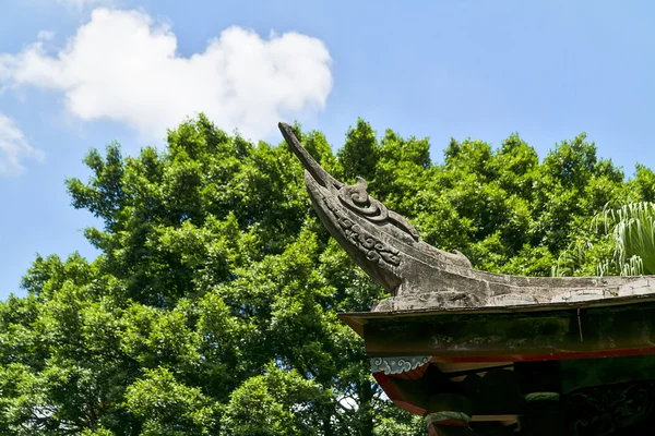 Ben-Yuan Lin Família Mansão e Vista Jardim, detalhe do telhado de perto — Fotografia de Stock