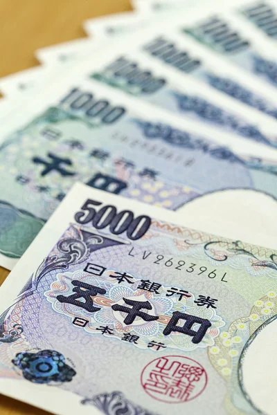 Japanese cashes one thousand and five thousand dallors cashes c — Stock Photo, Image