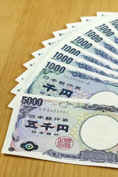 Japanese cashes one thousand and five thousand dallors cashes c — Stock Photo, Image