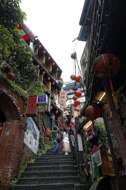 jiufen sokak görüş, taipei, Tayvan:, 2014, jiufen 7 Mayıs str