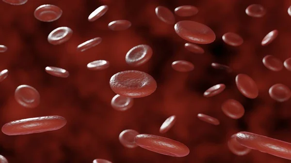 Glóbulos Vermelhos Num Fundo Vermelho Fluxo Sangue Organismo Vivo Conceito — Fotografia de Stock