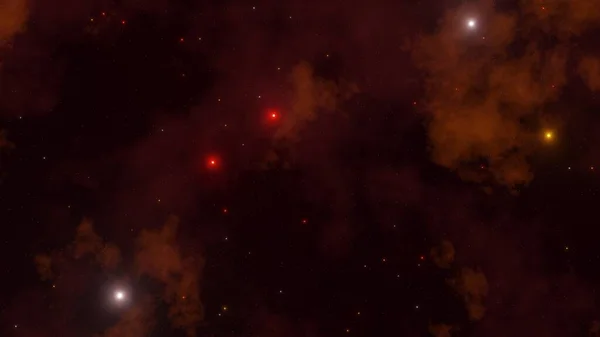 夜晚的星空 一个有着星云的美丽的空间 占星术的概念 银河系中带有气体云和五彩斑斓的恒星的太空景观 — 图库照片