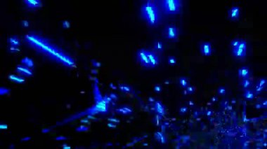 4K Soyut Teknoloji arka planında siber uzayda sim parçacık hareketi var. Fütürist dijital veri aktarım konsepti için tünel dokusu. Kusursuz döngü. 3d hazırlayıcı