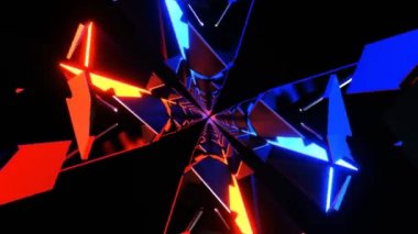 4K Döngülü Bilim-Kurgu Ortamı. Soyut Animasyon Döngüsü, fütüristik arka plan. 3d hazırlayıcı