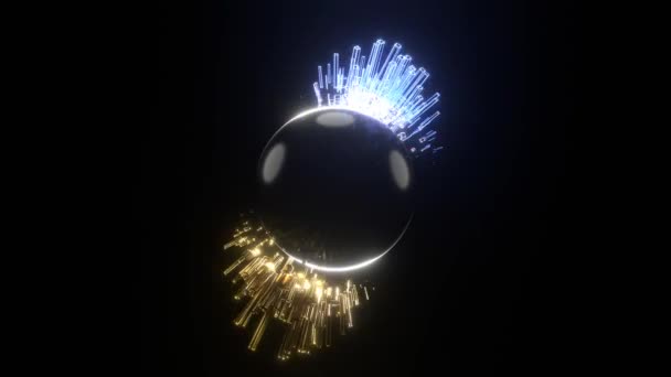 Abstract Tech Futuristic Disco Ball Modern Cyber Techno Disco Ball — Stock Video