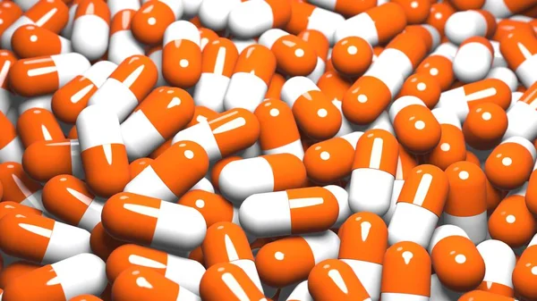 Gyógyszerészeti Kapszula Tabletta Gyártósoron Orvosi Gyárban Orvosi Kapszulák Tabletták Gyógyszerek Stock Kép