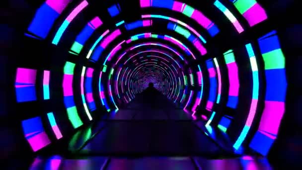Looped Animazione Lampade Neon Luminose Astratte Senza Soluzione Continuità Futuristica — Video Stock