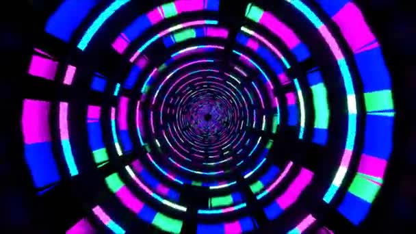 Looped Animatie Naadloze Abstracte Gloeiende Neon Lampen Futuristisch Abstract Technologie — Stockvideo