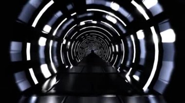 4K döngülü 3D animasyon, kusursuz soyut parlak neon lambalar, floresan lambalar. Geleceksel arkaplan