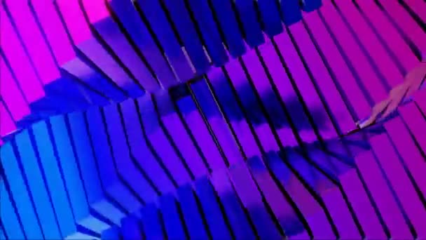 Looped Animation Neon Object Blue Purple Neon Object Abstract Futuristic — Stock Video