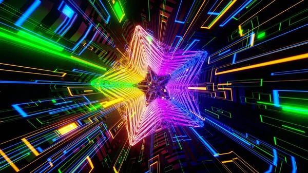 Render Abstrakte Futuristische Geometrische Formen Hintergrund Schöne Entspannende Stilvolle Trippy — Stockfoto