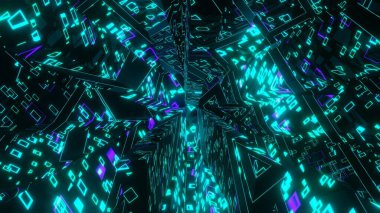 Üç boyutlu çizim. Soyut fütüristik geometrik şekiller arka plan. Güzel Rahatlatıcı Stylish Trippy Psychedelic Modern arkaplan, ekran koruyucu