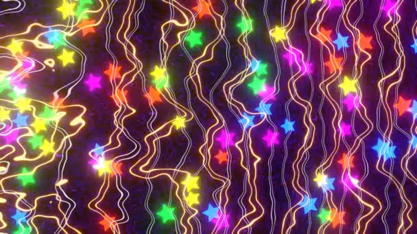 Animation Abstract Neon Lines Move Space Seamless Loop Music Videos — Stock Video