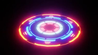 4K 3D animasyon. 4K Stili Soyut Animasyon Ses Görüntüleyici. VJ Döngüleme Bilimkurgu Ortamı