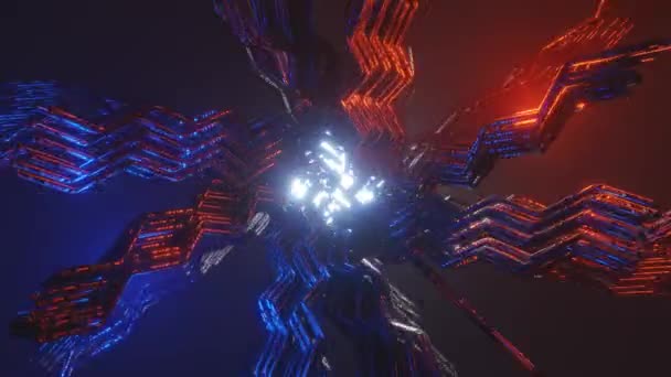 Animatie Vlucht Abstracte Sci Tunnel Naadloze Lus Futuristische Bewegende Graphics — Stockvideo