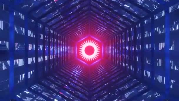 Animering Flyg Abstrakt Sci Tunnel Sömlös Loop Futuristisk Rörlig Grafik — Stockvideo