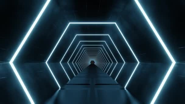 Animatie Vlucht Abstracte Sci Tunnel Naadloze Lus Futuristische Bewegende Graphics — Stockvideo