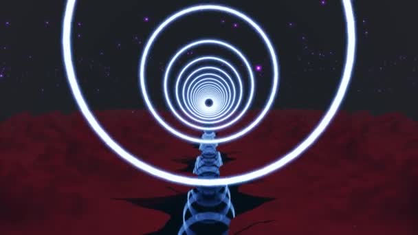 Animation Flight Abstract Sci Tunnel Seamless Loop Futuristic Motion Graphics — Stock Video