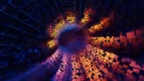 Анімація Політ Абстрактній Науково Фантастичній Тунельній Безшовній Петлі Футуристична Графіка — стокове відео