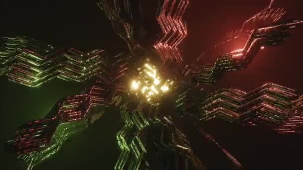 Animatie Vlucht Abstracte Sci Tunnel Naadloze Lus Futuristische Bewegende Graphics — Stockvideo