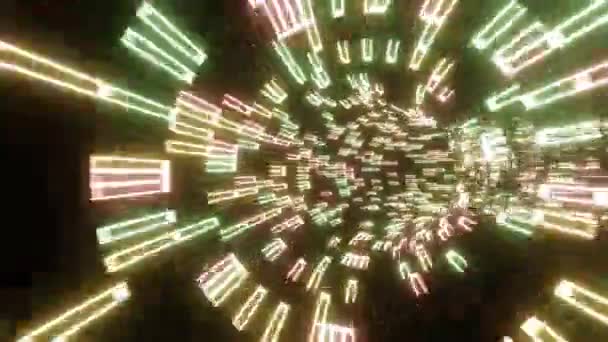 Animatie Vlucht Abstracte Sci Tunnel Naadloze Lus Futuristische Bewegende Graphics — Stockvideo