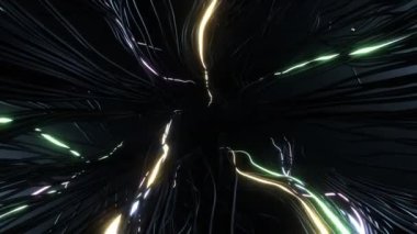 4k 3D animasyon. Soyut bilim kurgu tünel döngüsü içinde uçuş. Geleceksel hareket grafikleri, yüksek teknoloji geçmişi