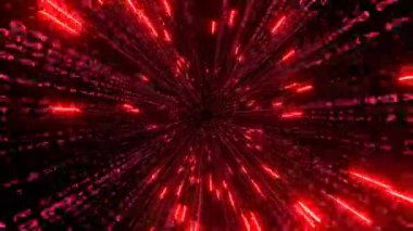 4K 3D animasyon. Soyut geleceksel geometrik şekiller matris arkaplanı