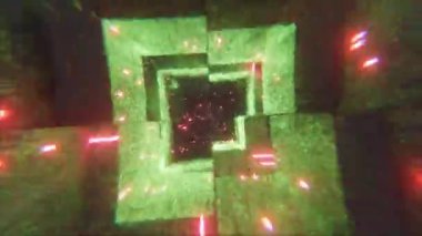 4K 3D animasyon. Stil Soyut Animasyon. Çılgın Trippy Psychedelic VJ döngüsü