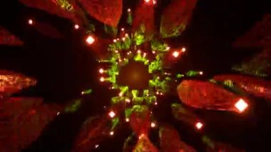 4k 3D animasyon. Soyut bilim kurgu tünel döngüsü içinde uçuş. Geleceksel hareket grafikleri, yüksek teknoloji geçmişi