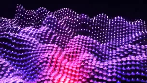 4K 3Dアニメーション。カラフルな形状の美しい抽象波技術の背景。デジタル効果企業概念 — ストック動画
