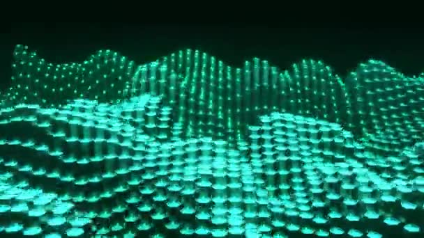 カラフルな形状の美しい抽象波技術の背景。デジタル効果企業概念 — ストック動画