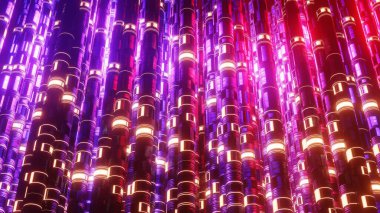 Üç boyutlu görüntüleme. Siber uzay soyutlaması. Fütürist Teknoloji Dijital Soyutlaması. Teknolojik ve bağlantı hareketi geçmişi. Basit parlak arkaplan, bilim kurgu yapısı