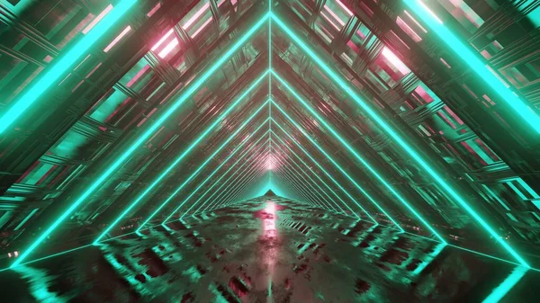 Rendering Flucht Abstrakten Science Fiction Tunnel Futuristische Bewegungsgrafik High Tech — Stockfoto