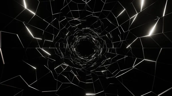 렌더링 추상적 터널에서의 지향적 그래픽 질감을 만들어 사이버 — 스톡 사진